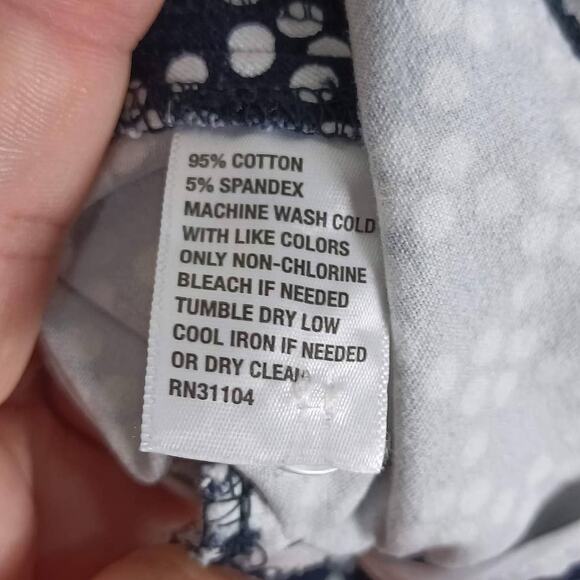 CROWN & IVY Petite Womens Navy Blue White 8P Polka Dot Ankle Dress Pants Stretch - Picture 10 of 11